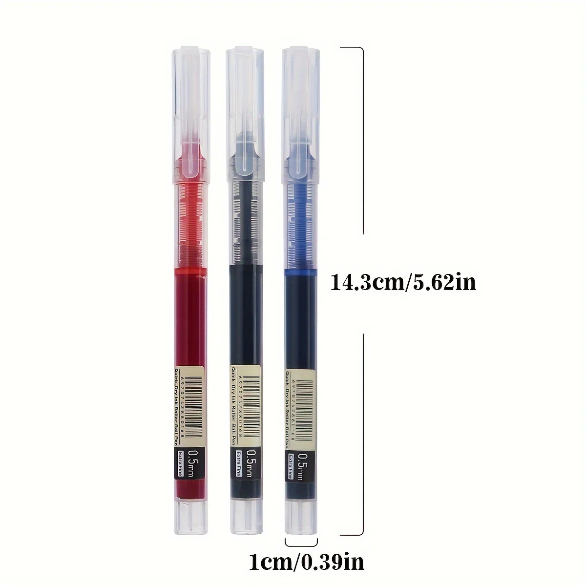 30pcs Quick-Dry Gel Pens - 0.5mm Fine Tip, Black, Blue, Red | Smooth Writing, Fast-Drying Ink, Durable for Students, Office, and Everyday Use